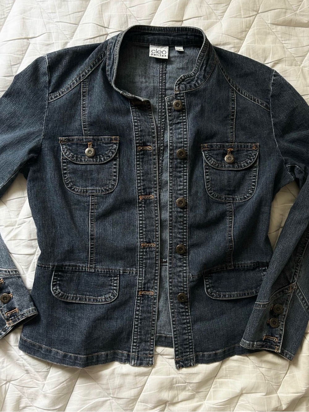 cleo Denim Jean Jacket in Dark Blue